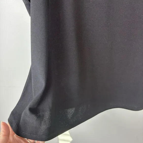 CeCe Swiss Dot Blouse Woman’s Sz 2X Plus Black Short Sleeve Coquette Romantic - Picture 4 of 8